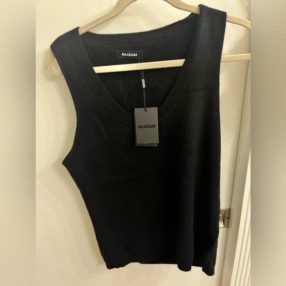 NAADAM Tops - NAADAM Black Knit Tank Top